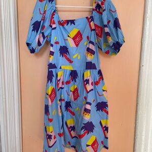 Nooworks Eliza puff sleeve dress in Snacks